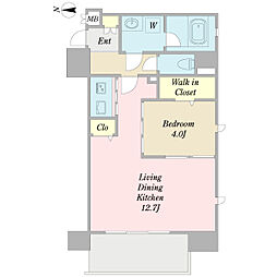 URBANCLOUDIZUMI 1LDKの間取図画像