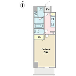 LUMINOUS千種 1Kの間取図画像