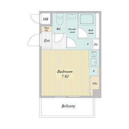 レジディア高岳 ワンルームの間取図画像