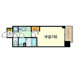 プレサンス金山デュアル 1Kの間取図画像