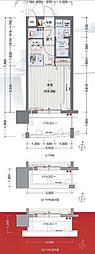 プレサンス名古屋駅前ヴェルロード ワンルームの間取図画像