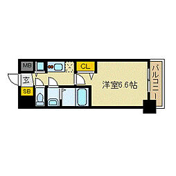 プレサンス名古屋ステーションフレア 1Kの間取図画像