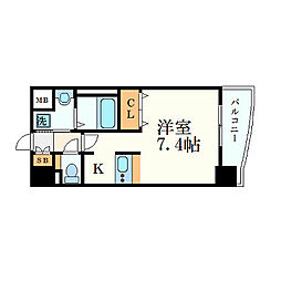 プレサンス新栄リミックス 1Kの間取図画像