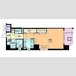 名古屋市営名城線 上前津駅 徒歩5分の賃貸マンション 3階ワンルームの間取り