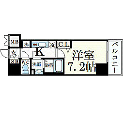 プレサンス久屋大通公園セラフィ 1Kの間取図画像
