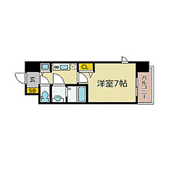 プレサンス久屋大通公園エアリー 1Kの間取図画像