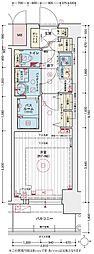 エステムコート名古屋TWINEAST 1Kの間取図画像