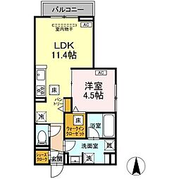 avgi新瑞橋 1LDKの間取図画像