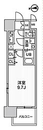 ラドゥセール志賀本通2 1Kの間取図画像