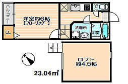 Glanz栄生 1Kの間取図画像
