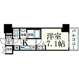 プレサンス久屋大通公園セラフィ 1Kの間取図画像