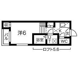 ハーモニーテラスPRENDRE黒川 1Kの間取図画像