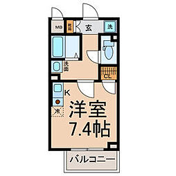 Prendre2 ワンルームの間取図画像