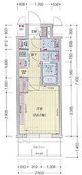 プレリス太閤通セルシア 1Kの間取図画像