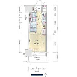 名古屋市営桜通線 太閤通駅 徒歩4分の賃貸マンション 6階1Kの間取り