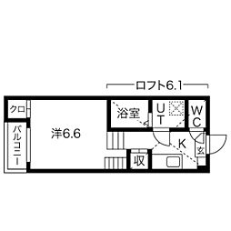 N'sタウン本陣 1Kの間取図画像