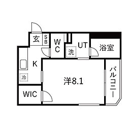 ベルビレッジ覚王山 1Kの間取図画像