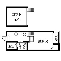プランドル・メゾン 1Kの間取図画像