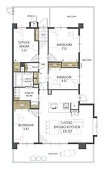 間取図画像 3SLDK