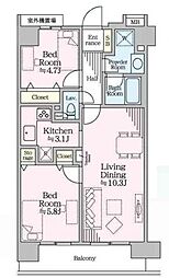 横浜南太田ホームズ 2LDKの間取図画像