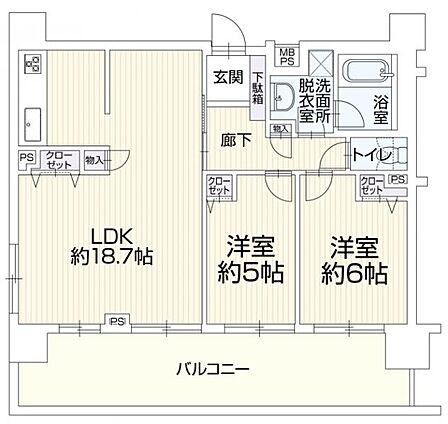 2LDK 間取り