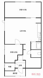 ガーベラ宮園3 2LDKの間取図画像
