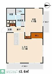 グリーンシティ桐山 1LDKの間取図画像