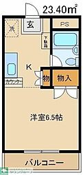 群建第2コーポ 1Kの間取図画像