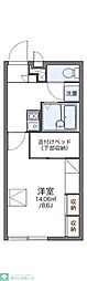 レオパレスサンフラワー3 1Kの間取図画像