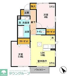 クラッシモ 2LDKの間取図画像