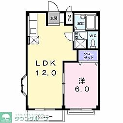 ホワイトハウス21 1LDKの間取図画像