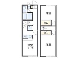 レオパレスドリーム2 2DKの間取図画像
