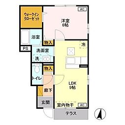 ＮＫハウス 1階1LDKの間取り