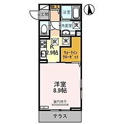 ステンルークス 1階1Kの間取り