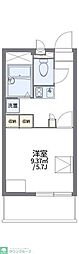 レオパレスあらまき 1Kの間取図画像