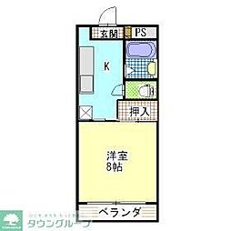 ハイツロベール 1Kの間取図画像