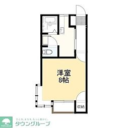 サンハイム 1Kの間取図画像