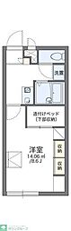 レオパレス新町 1Kの間取図画像