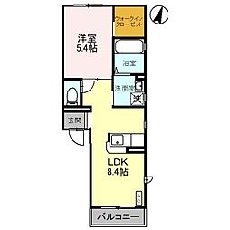 ヴィラ・ブルーノ　Ｅ 1階1LDKの間取り