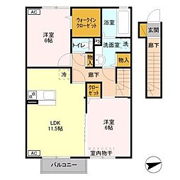 ｃａｓａ　I 2階2LDKの間取り