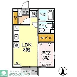 メゾンソニアA 1LDKの間取図画像