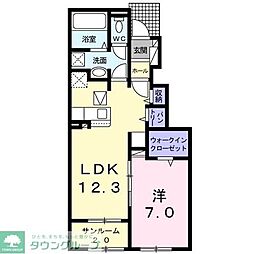 メゾンドコリーヌ1 1LDKの間取図画像