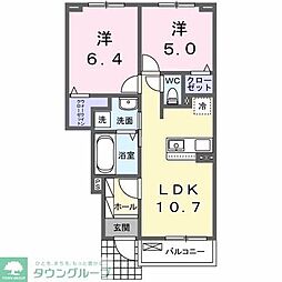 テラス M3 I 2LDKの間取図画像