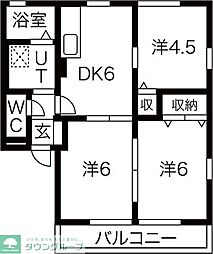 ハイツこぐれ3 3DKの間取図画像
