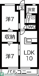 チェルビアット 2LDKの間取図画像