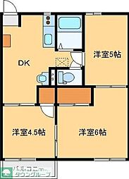 パークハイツA 3DKの間取図画像