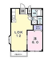 エトワール匠 1階1LDKの間取り