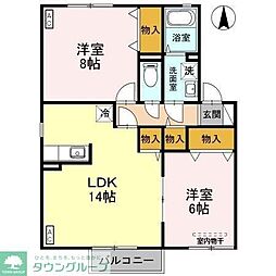 サンライズA 2LDKの間取図画像
