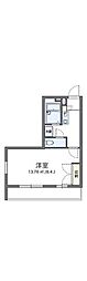 レオパレスルミエール2 1Kの間取図画像