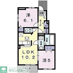 アグリフォーリオD 2LDKの間取図画像